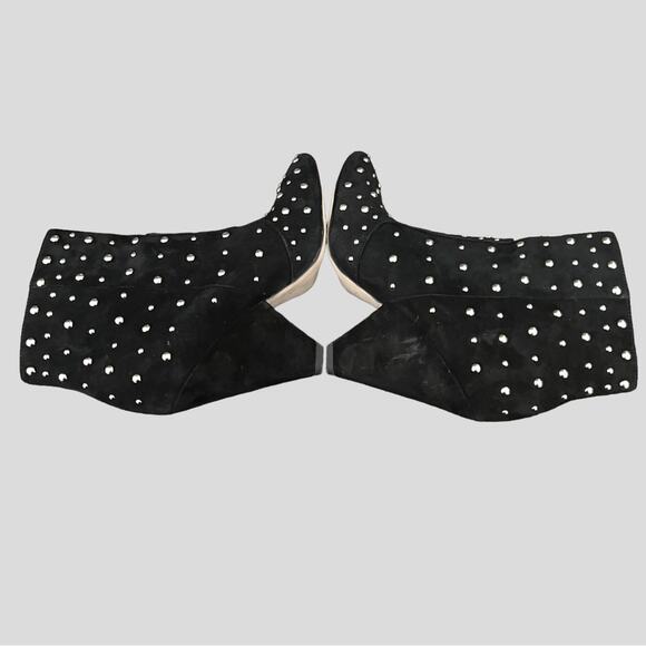 Sam Edelman Womens Roya Studded Suede Booties Size 5.5 M Cone Heel Biker Chic - Picture 9 of 14